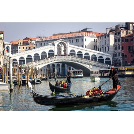 Fototapetai Turistų orientyrinis aprodymas kanoja Rialto tiltas, Venecija, Italija